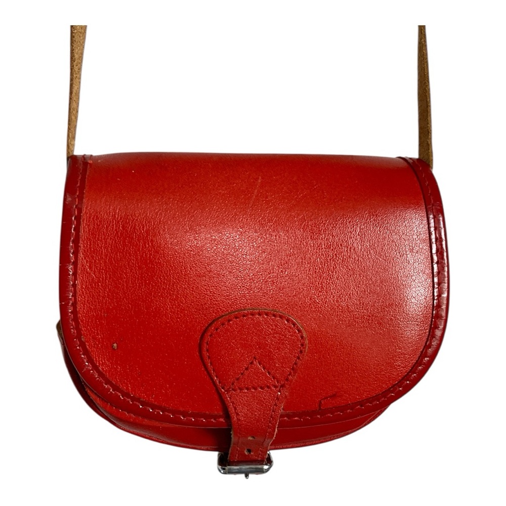 Vintage Red leather mini crossbody bag